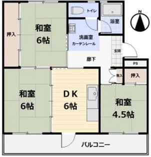 六浦台団地5号棟【401号室】の間取り