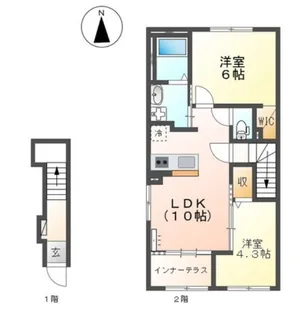ラ・プレール【2階】の間取り