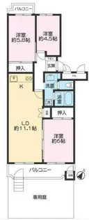 東急ドエル桶川ビレジ【102号室】の間取り