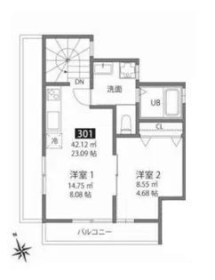心葉テラス戸越【3階】の間取り