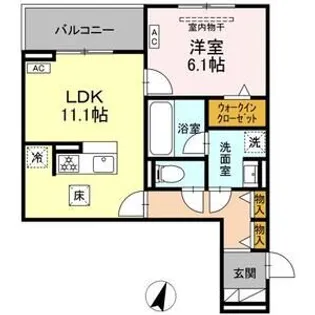 ビスタレイルウェイ八田【103号室】の間取り