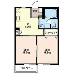 アルカディアA【2階】の間取り