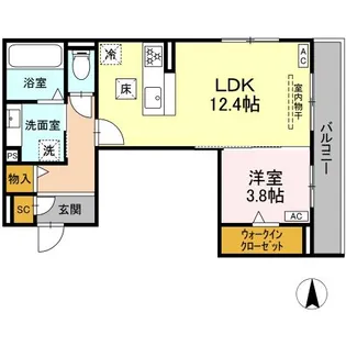 江向PARK【102号室】の間取り