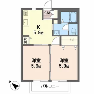 リーベン岡崎B【202号室】の間取り