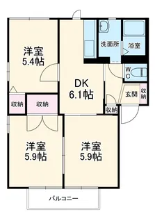 サンプラザ・コメット【1階】の間取り