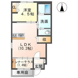 アイテラス所沢【205号室】の間取り