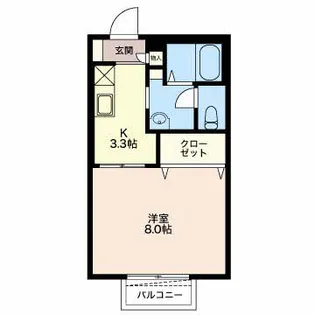 ディアス鴨田【2階】の間取り