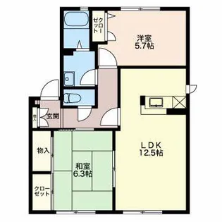 エトワール烏田 Ⅲ【1階】の間取り