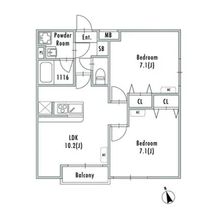 GRAN PASEO船堀【4階】の間取り