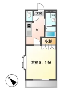 グリーンヒルⅠ【206号室】の間取り