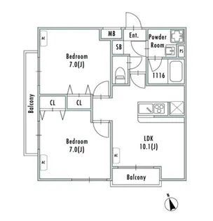 GRAN PASEO船堀【4階】の間取り