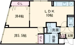 G.T.A. 中野坂上【201号室】の間取り