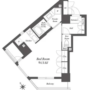 レジデンシャル目黒【2階】の間取り