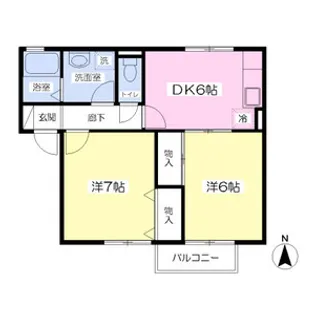 クレセールA棟【201号室】の間取り