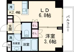 ロイジェント西新井【1階】の間取り