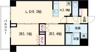 ロイジェント西新井【2階】の間取り