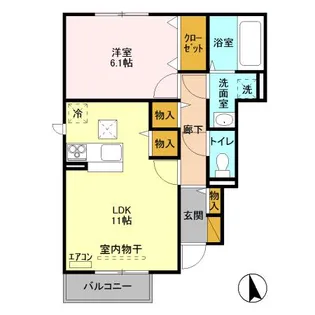 フィオーレ 壱番館【101号室】の間取り