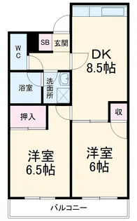 オークレスト相武台【303号室】の間取り