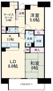 アーバンドエル庄内通【515号室】の間取り