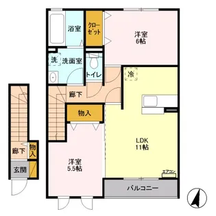 Gardens Ⅱ【2階】の間取り