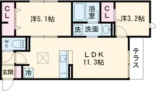 D-PRECIOUS高野台【102号室】の間取り