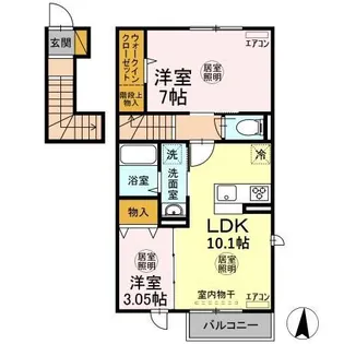 リッチモンブラン【2階】の間取り