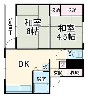 緑ヶ丘第1住宅4302号棟【2階】の間取り
