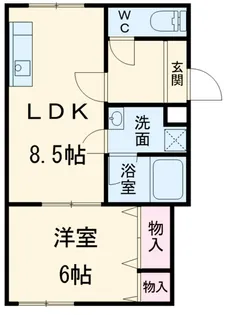 ハイツ駒止【201号室】の間取り