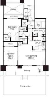 パークアベニュー川口【1階】の間取り