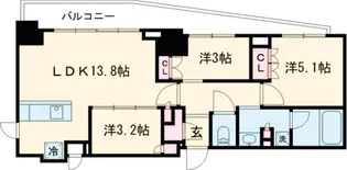 クレストコート北千住レジデンス【5階】の間取り