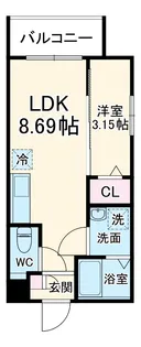 MOVE中村公園KRONE【101号室】の間取り