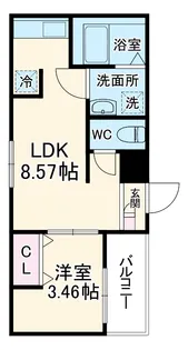 MOVE中村公園KRONE【103号室】の間取り