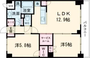 グランカーサ瑞江【4階】の間取り