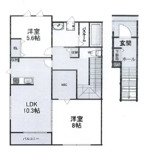 花客家B【202号室】の間取り