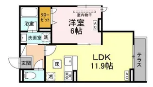 セレスティア東保木間Ⅱ【1階】の間取り
