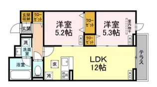 セレスティア東保木間Ⅱ【1階】の間取り