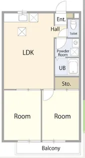 コーポ道半山B【2階】の間取り