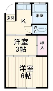 ユナイト石川町SANWA【1F号室】の間取り