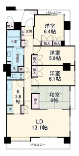 東急ドエル・ファナス長津田【5階】の間取り