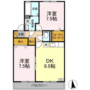 ソレアードA【103号室】の間取り