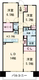 プラウド水戸三の丸【8階】の間取り