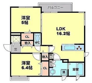 アメイジンググレイス南桜塚【2階】の間取り