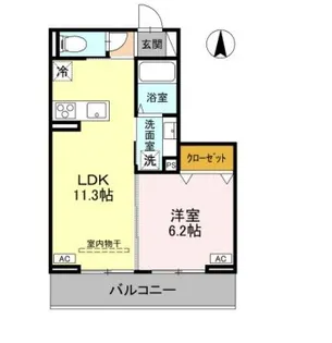 ノーブルラフィネ土呂町【202号室】の間取り