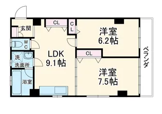 サンヒルズK【2階】の間取り