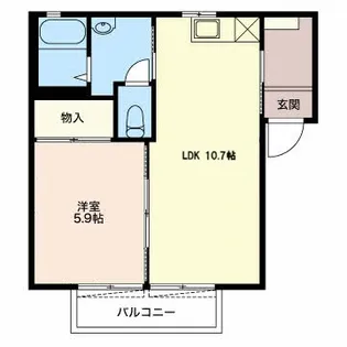 オークスK【A201号室】の間取り
