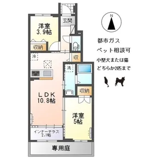 木曽川町玉ノ井字大縄場八ノ切新築アパート【1階】の間取り