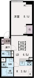 イクシオ羽沢【3階】の間取り