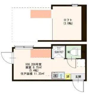 ハーモニーテラス仲宿Ⅲ【1階】の間取り