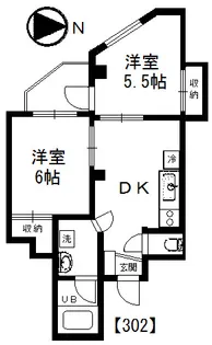 タウンハイツ鷺沼【302号室】の間取り
