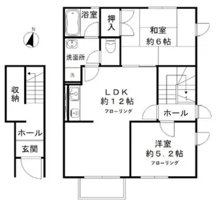 ウッディ・ハウスB棟【B202号室】の間取り